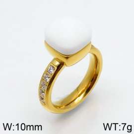 Stainless Steel Stone&Crystal Ring