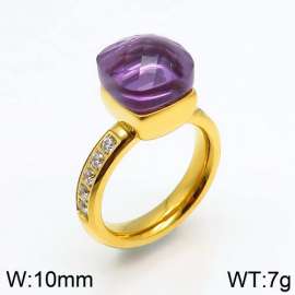 Stainless Steel Stone&Crystal Ring