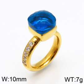 Stainless Steel Stone&Crystal Ring