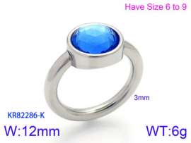 Stainless Steel Stone&Crystal Ring