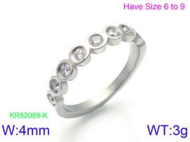 Stainless Steel Stone&Crystal Ring