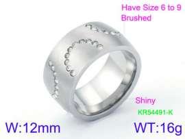 Stainless Steel Stone&Crystal Ring