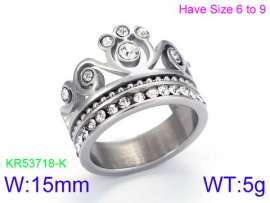 Stainless Steel Stone&Crystal Ring