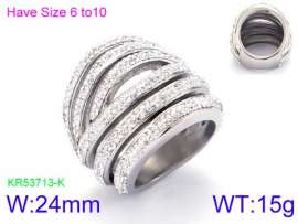 Stainless Steel Stone&Crystal Ring