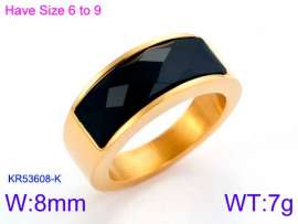 Stainless Steel Stone&Crystal Ring