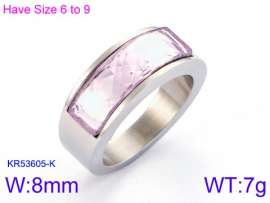 Stainless Steel Stone&Crystal Ring