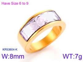 Stainless Steel Stone&Crystal Ring