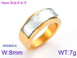 Stainless Steel Stone&Crystal Ring