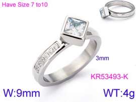 Stainless Steel Stone&Crystal Ring