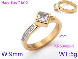 Stainless Steel Stone&Crystal Ring