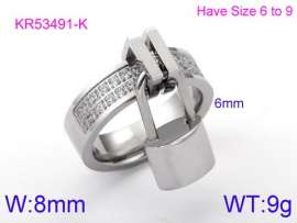 Stainless Steel Stone&Crystal Ring