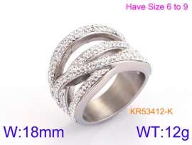 Stainless Steel Stone&Crystal Ring