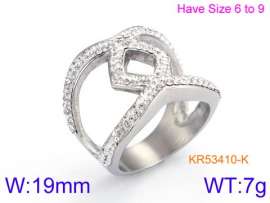 Stainless Steel Stone&Crystal Ring