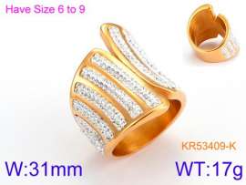 Stainless Steel Stone&Crystal Ring