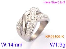Stainless Steel Stone&Crystal Ring