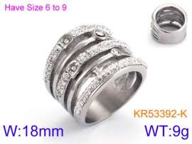 Stainless Steel Stone&Crystal Ring