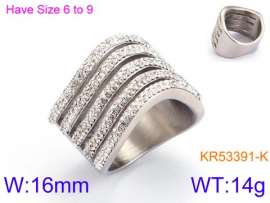 Stainless Steel Stone&Crystal Ring