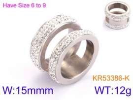 Stainless Steel Stone&Crystal Ring