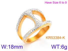 Stainless Steel Stone&Crystal Ring