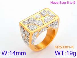 Stainless Steel Stone&Crystal Ring