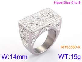 Stainless Steel Stone&Crystal Ring