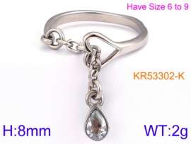 Stainless Steel Stone&Crystal Ring