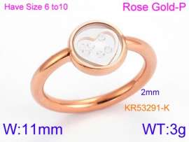 Stainless Steel Stone&Crystal Ring