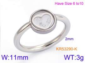 Stainless Steel Stone&Crystal Ring