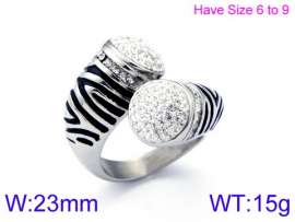 Stainless Steel Stone&Crystal Ring