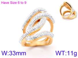 Stainless Steel Stone&Crystal Ring