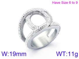 Stainless Steel Stone&Crystal Ring