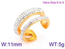 Stainless Steel Stone&Crystal Ring