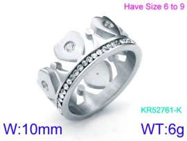 Stainless Steel Stone&Crystal Ring