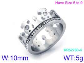 Stainless Steel Stone&Crystal Ring