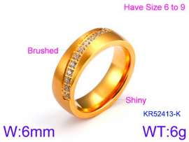 Stainless Steel Stone&Crystal Ring