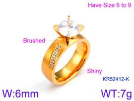 Stainless Steel Stone&Crystal Ring