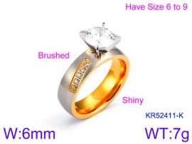 Stainless Steel Stone&Crystal Ring