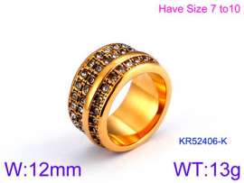 Stainless Steel Stone&Crystal Ring