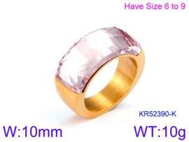 Stainless Steel Stone&Crystal Ring