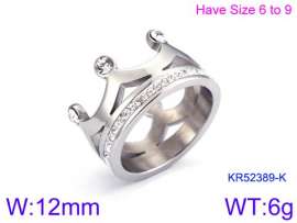 Stainless Steel Stone&Crystal Ring