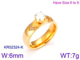 Stainless Steel Stone&Crystal Ring