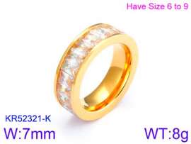 Stainless Steel Stone&Crystal Ring