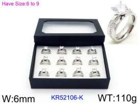 Stainless Steel Stone&Crystal Ring