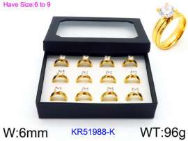 Stainless Steel Stone&Crystal Ring