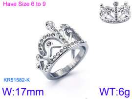 Stainless Steel Stone&Crystal Ring