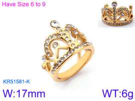 Stainless Steel Stone&Crystal Ring