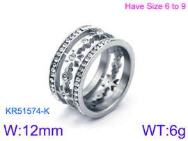 Stainless Steel Stone&Crystal Ring