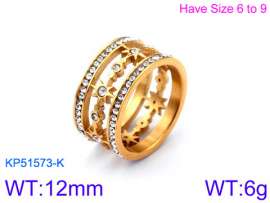 Stainless Steel Stone&Crystal Ring