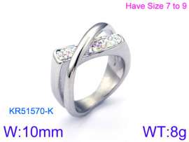 Stainless Steel Stone&Crystal Ring