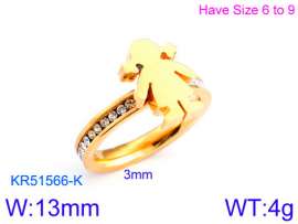 Stainless Steel Stone&Crystal Ring